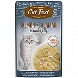 Cat Fest קט פסט 70 גרם מזון רטוב (פאוץ) לחתולים גורים בטעם פילה סלמון עם קלמארי טבעי Cat Fest קט פסט 70 גרם מזון רטוב (פאוץ) לחתולים גורים בטעם פילה סלמון עם קלמארי טבעי