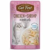 Cat Fest קט פסט 70 גרם מזון רטוב (פאוץ) לחתולים גורים בטעם פילה עוף עם שרימפס Cat Fest קט פסט 70 גרם מזון רטוב (פאוץ) לחתולים גורים בטעם פילה עוף עם שרימפס