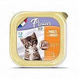 Plaisir פלאזיר 100 גרם מזון רטוב (מעדן) לחתולים גורים בטעם עוף וחלב Plaisir פלאזיר 100 גרם מזון רטוב (מעדן) לחתולים גורים בטעם עוף וחלב