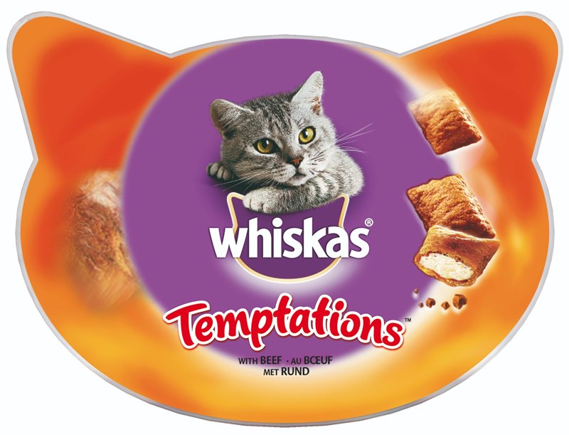 Whiskas Temptations וויסקאס טמפטיישנס חטיף לחתולים בטעם בקר