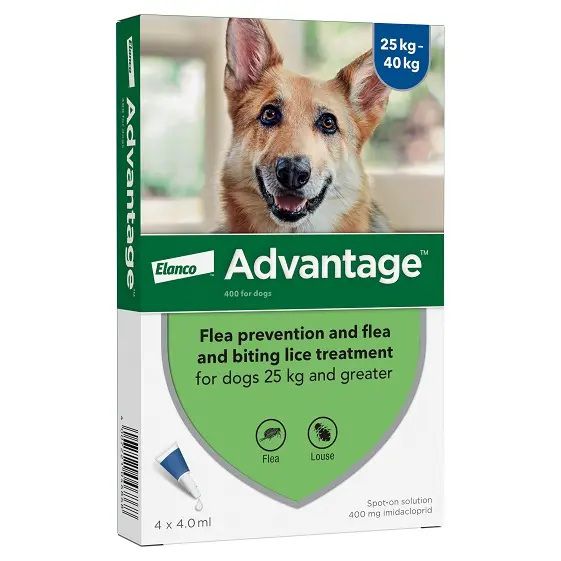 Advantage אמפולות - טיפול בפרעושים וקרציות לכלבים