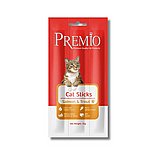 Premio Sticks פרמיו סטיקס חטיף בשר רך לחתולים בטעם סלמון ופורל Premio Sticks פרמיו סטיקס חטיף בשר רך לחתולים בטעם סלמון ופורל