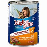 miglior gatto מגליאור גאטו 400 גר' מזון רטוב (שימורים) לחתולים בוגרים בטעם פטה עגל וגזר miglior gatto מגליאור גאטו 400 גר' מזון רטוב (שימורים) לחתולים בוגרים בטעם פטה עגל וגזר