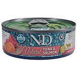 N&D אן די 70 גרם מזון רטוב (מעדן) לחתולים בטעם טונה וסלמון (נטורל) N&D אן די 70 גרם מזון רטוב (מעדן) לחתולים בטעם טונה וסלמון (נטורל)